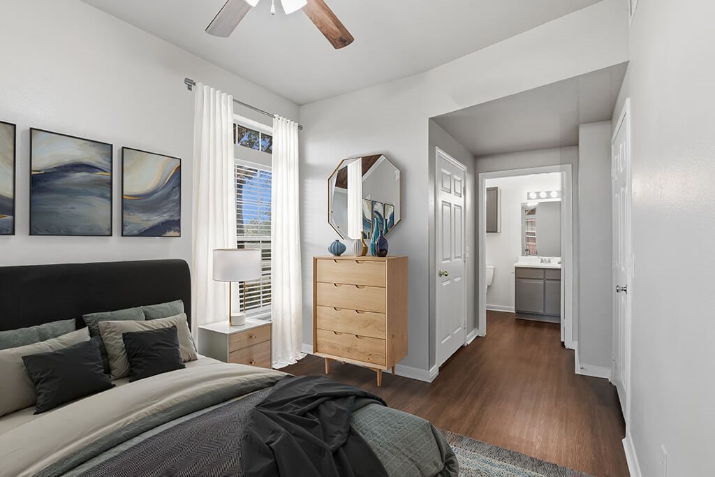 Bedroom at Almeda Park Apartments in Houston TX